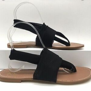 Colin Stuart Womens Black Mesh Stretch Thong Sandals